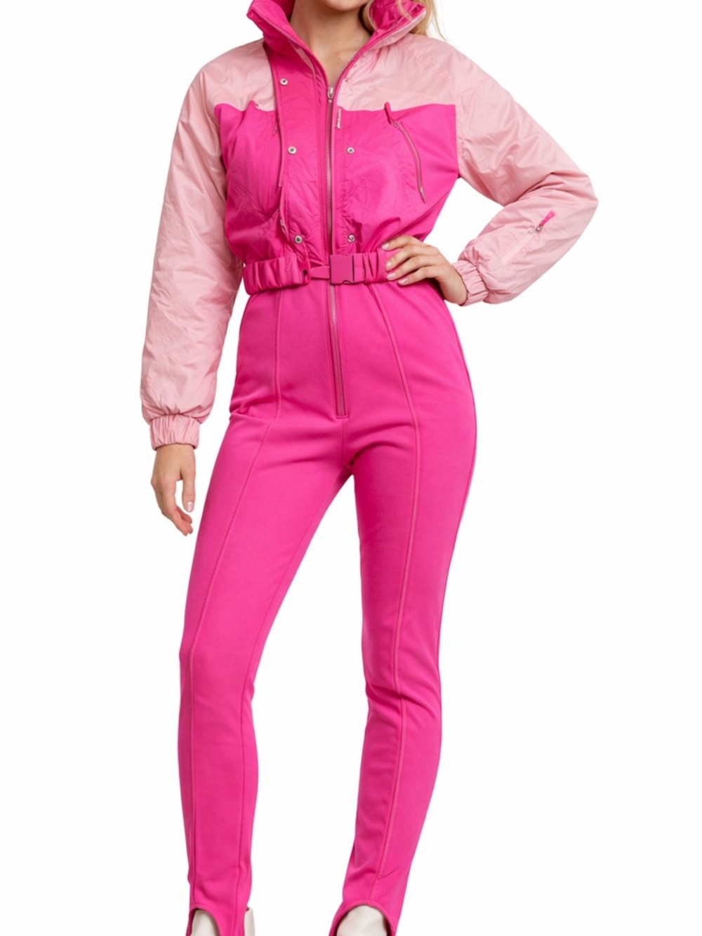 ASOS Two-Tone Hot Pink and Light Pink Jumpsuit with Belt